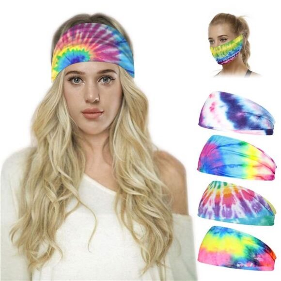 4 Pack Athletic Tie-dye Headbands main image 6